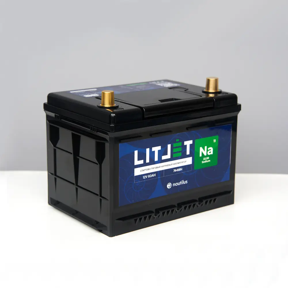 Натриевый аккумулятор стартово - тяговый LITJET Na+ 12V 60Ah 744Wh 1490CCA 7 Натриевый аккумулятор стартово/тяговый LITJET Na+ 12V 60Ah 744Wh 1490CCA фото сбоку