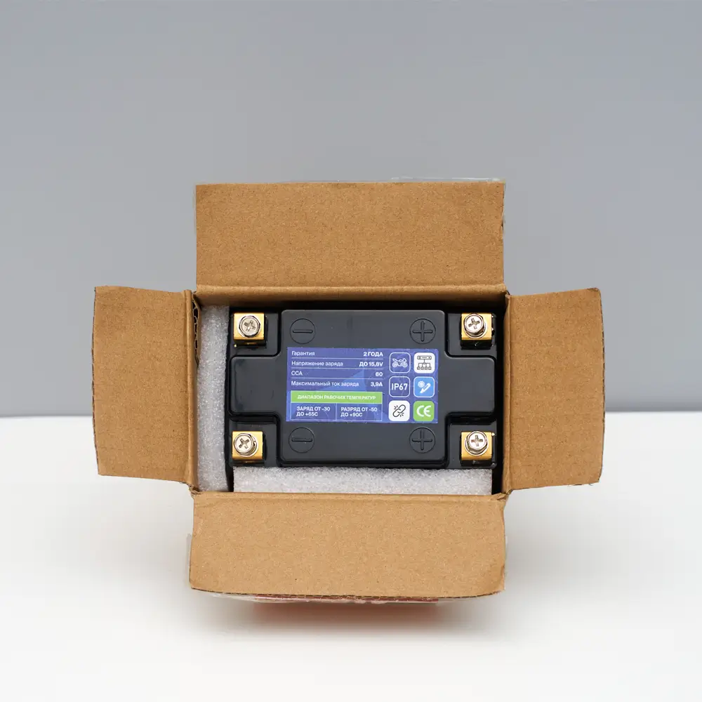 Натриевый стартовый мото аккумулятор 12V 3,9Ah 48Wh 80CCA YTX4A уни. плюс 6 Натриевый стартовый мото аккумулятор 12V 3,9Ah 48Wh 80CCA YTX4A уни. плюс упаковка