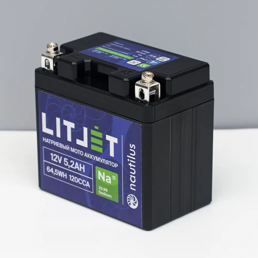 Натриевый стартовый мото аккумулятор 12V 5,2Ah 64,5Wh 120CCA YTX5A R+ 4 Натриевый стартовый мото аккумулятор 12V 5,2Ah 64,5Wh 120CCA YTX5A L+ корпус фото