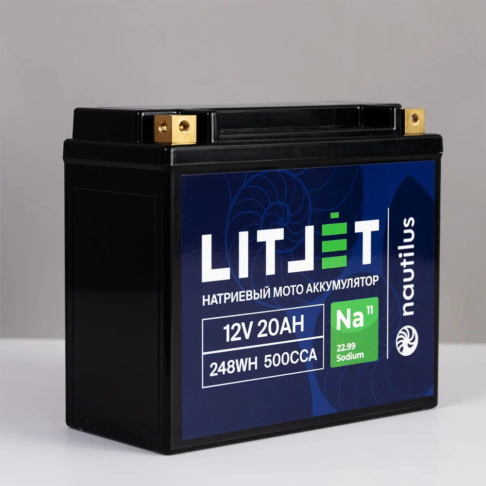 Натриевый стартовый мото аккумулятор LITJET 12V 20Ah 248Wh 500CCA YT20 R+ 6 Натриевый стартовый мото аккумулятор LITJET 12V 20Ah 248Wh 500CCA YT20 R+ фото