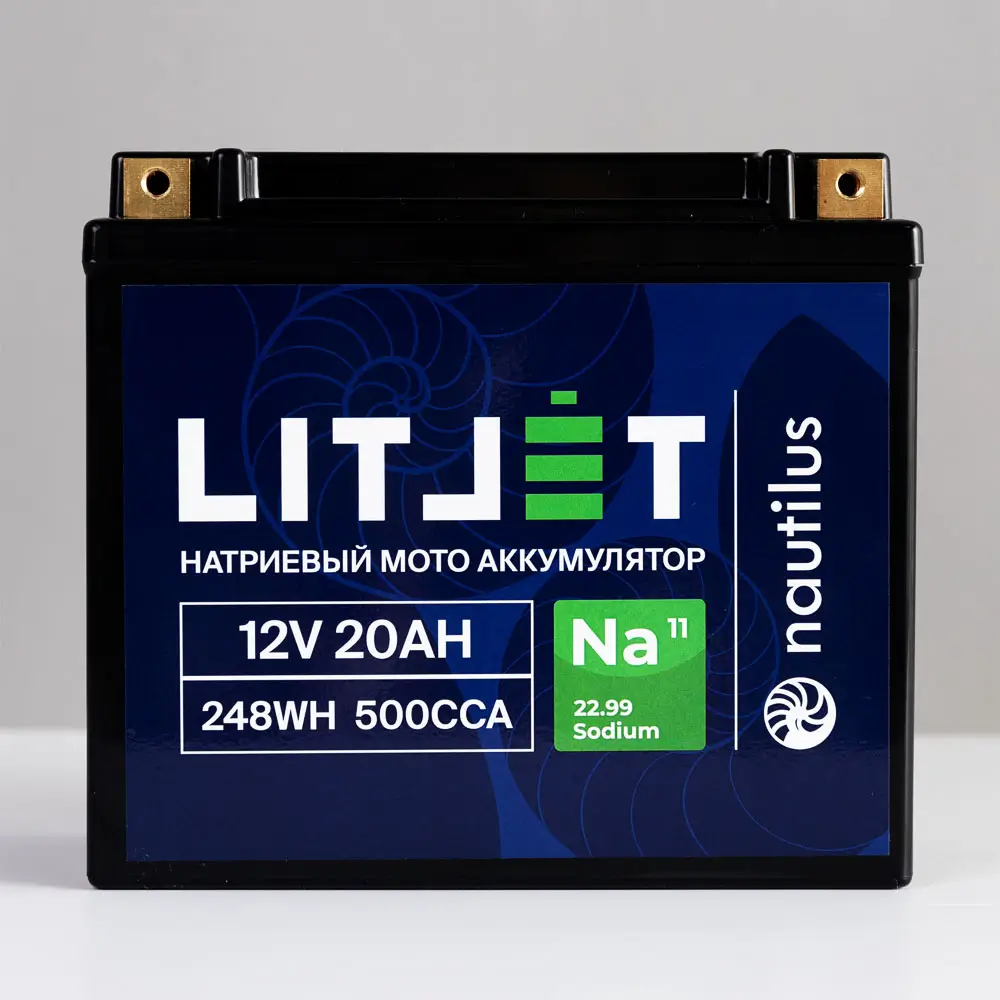Натриевый стартовый мото аккумулятор LITJET 12V 20Ah 248Wh 500CCA YT20 R+ 1 Натриевый стартовый мото аккумулятор LITJET 12V 20Ah 248Wh 500CCA YT20 R+