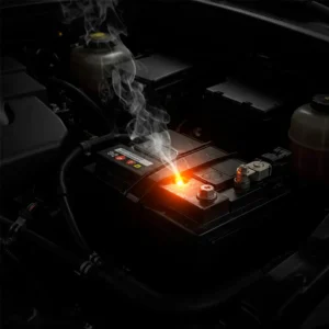 Аккумулятор в моторном отсеке, искры и дым у клеммы, перегрев